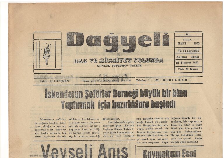 Dağyeli Gazetesi, 23 Mart 1973