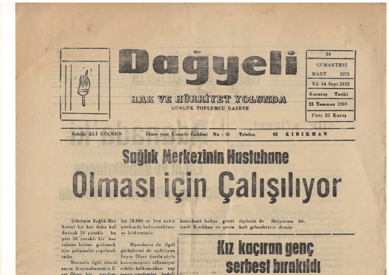Dağyeli Gazetesi, 24 Mart 1973