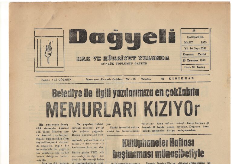 Dağyeli Gazetesi, 28 Mart 1973